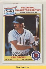 1986 Drake's Big Hitters Food Issue Kirk Gibson #28 READ qp4