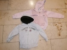 2x Jacke Pullover Sweatshirt Mädchen 110 116, Kapuzen Pulli Grau Rosa Flauschig