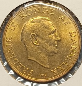 1957 Denmark One Krone. Uncirculated. Beautiful Coin.