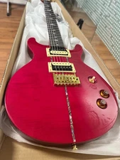 New prs Red Electric Guitar 2H Pickups Flame Maple Top Mahogany Body