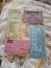 Norfolk & Western,  Colorado Road, L&N RR, Apache Railway Tickets, Group Of Four