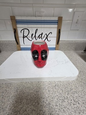 Deadpool Head Ceramic Coffee Mug - Marvel 3D Sculpted 4 1/8'' high.