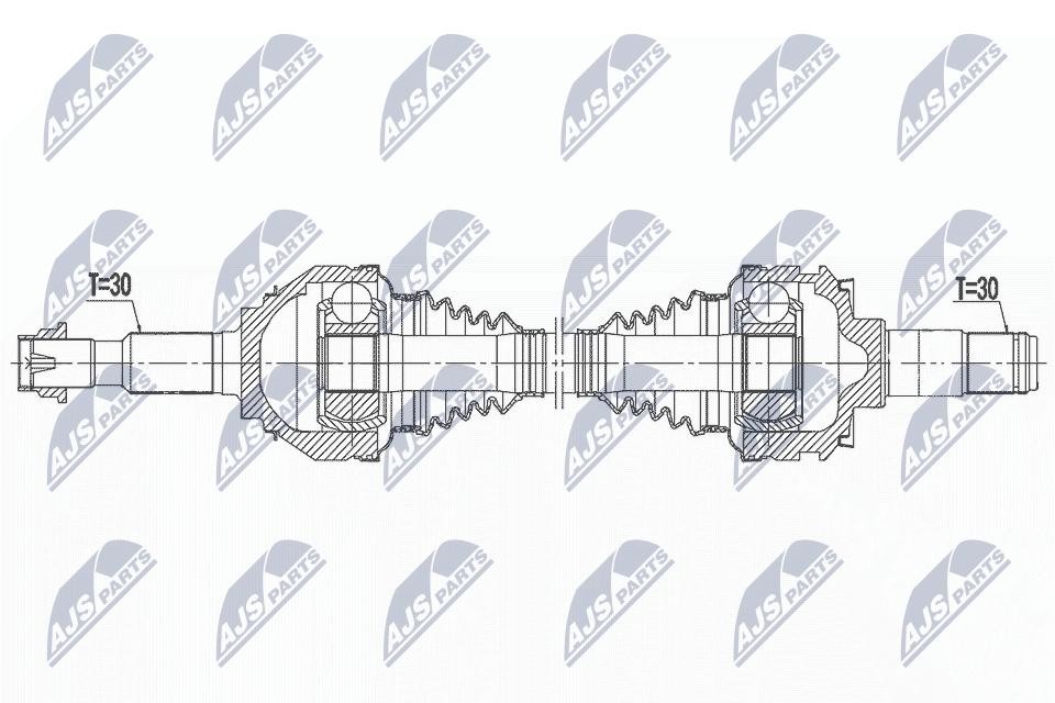 NTY Drive Axle NPW-TY-182 for Lexus Rear Axle Right 836 mm 30/30