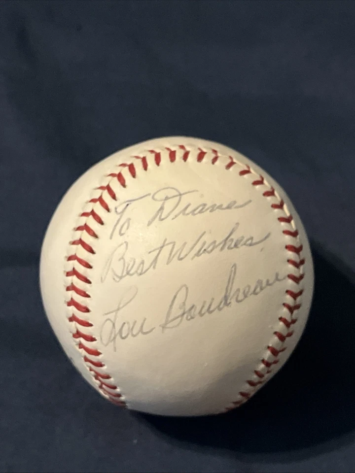 Lou Boudreau *FIRMADO* Spalding PRO Béisbol - Indios Medias Rojas Cachorros - Salón de la fama Foto 2 de 4