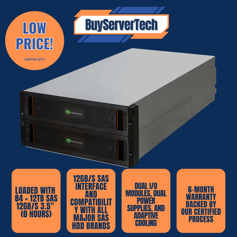 Seagate Exos E 5U84 JBOD – Fully Loaded 84-Bay Enclosure with 84× 12TB ...