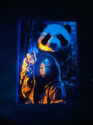 HGTC Studio Mechanized Panda & Girl 1/1 UV Reactive Sketch by Kang Le Kangle