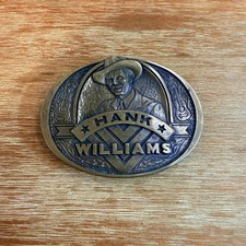 Brass Hank Williams Sr Country Singer Music Memorabilia Fan Vintage Belt Buckle