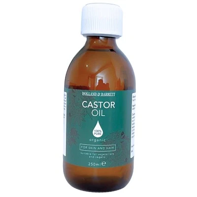 HOLLAND & BARRETT Holland Barrett Cold-Pressed 100% Pure Organic Castor Oil 250ml Vegetarian Vegan