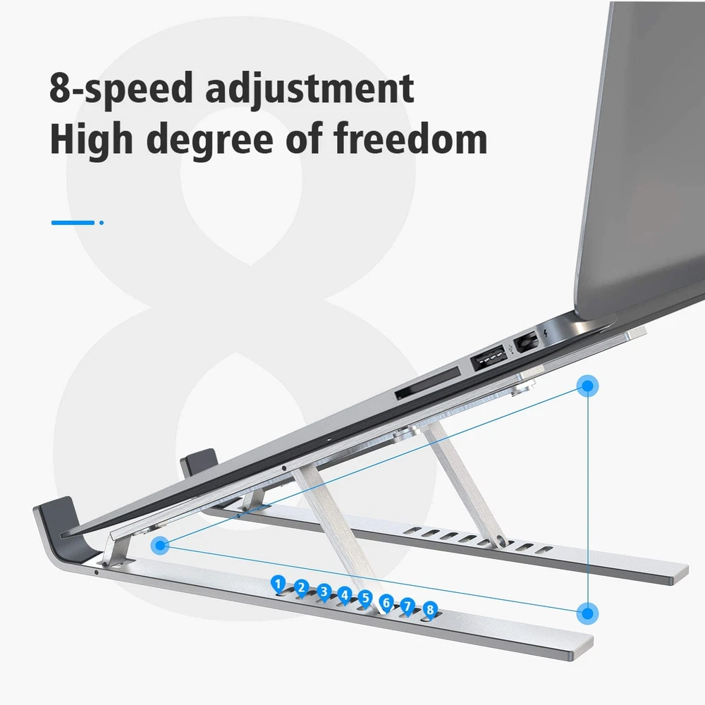 Laptop Stand, Ergonomic Aluminum Laptop Computer Stand, Foldable Computer Ris...