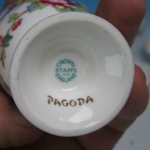 Crown Staffordshire China - Pagoda - 8 Single Egg Cups - 2 inches - Picture 5 of 5