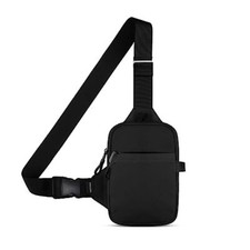 Mini Sling Bag for Men Women - Small Crossbody Bag Casual Phone Chest Black
