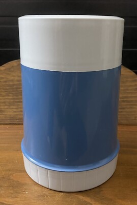 Vintage Thermos  10 oz Thermos Food Jar With Lids. Blue Gray
