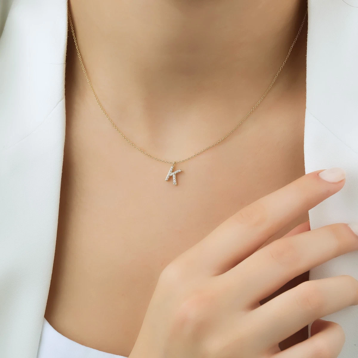 Necklace with k clearance pendant