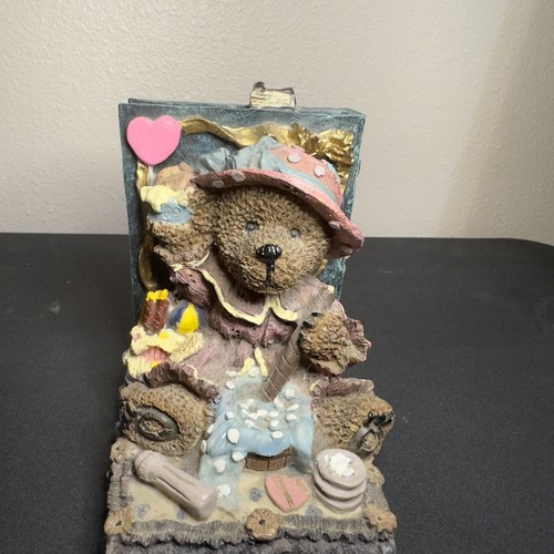 Teddy Bear Book Ends Set Hand Painted Cute Bears Library Designer - Picture 13 of 23