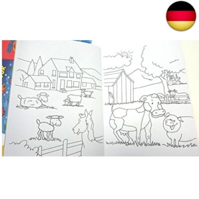 Libetui 10 Mini Malbücher Set Für Kinder – Mit Buntstiften, Motive Bauernhof, Dschungel, Meer, Zoo