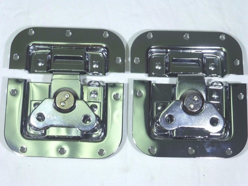 (2) Two Chrome-Plated Medium Butterfly Latches (Split Dish) For ATA Road Cases - Picture 2 of 5