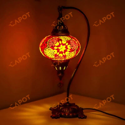 Lampe mosaïque turque marocaine fabriquée à la main Tiffany lampe de bureau - Photo 1/4