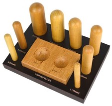 8 Piece Graduated Wooden Dapping Doming Punch Block Set - 10 MM to 31 MM