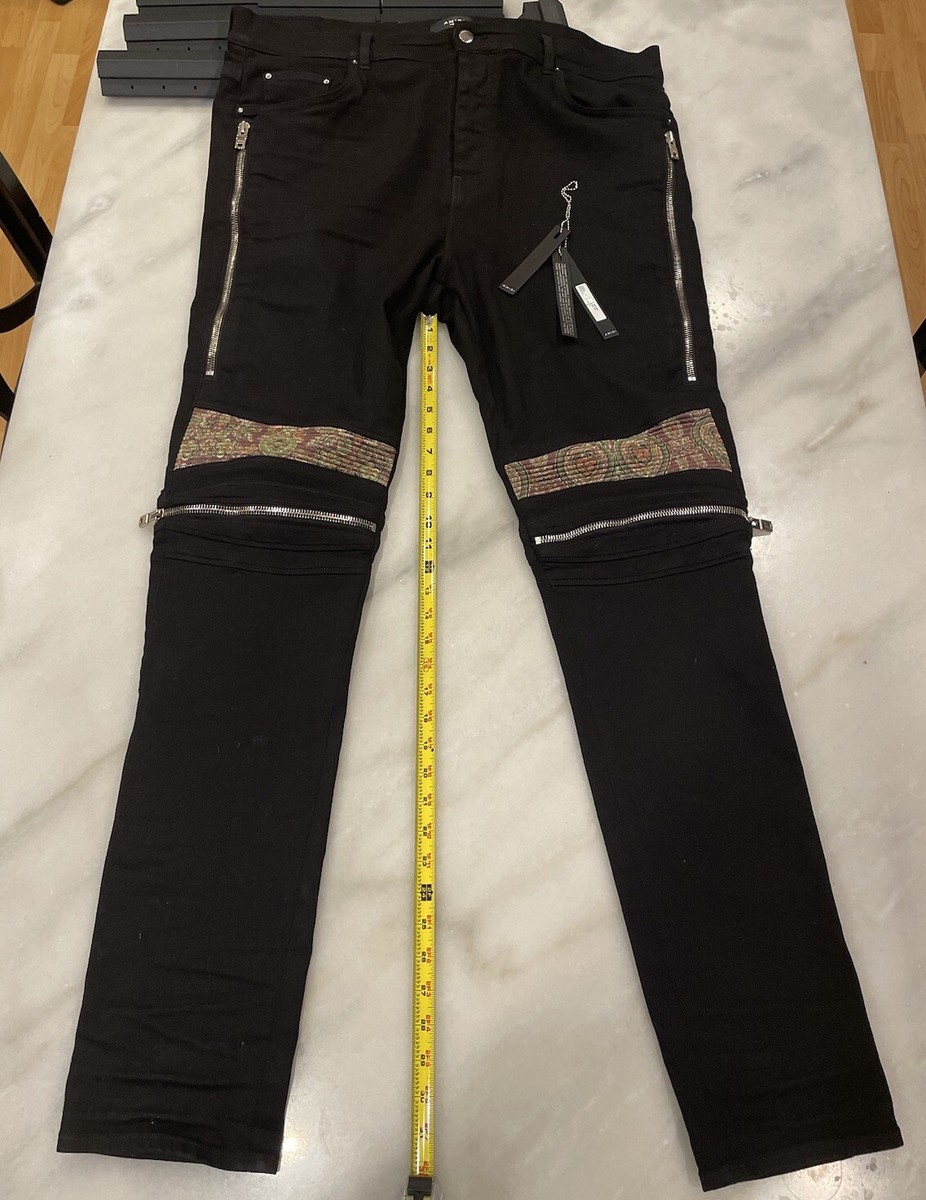 Mens AMIRI Jeans Paisley MX2 Black OD SIZE 40 w/Tags %100