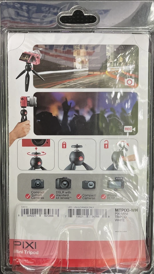 Manfrotto MTPIXIEVO-WH PIXI EVO Mini Tripod, White GENUINE ITEM FREE POSTAGE - Image 2 of 2