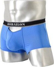 Zonbailon Mens Front Opening Boxer Briefs Bulge Pouch Assless Open Smooth Trunk