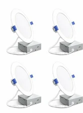 4Pack 12W LED Recessed Ceiling Panel Down Lights Bulb Slim Lamp Fixture Dimmable
