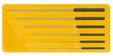 Assortment SET of 6 smoothing broaches with plastic handle  0.60 to 2.00 mm