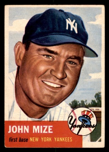 1953 Topps Baseball #77 Johnny Mize Sehr guter Zustand *j2
