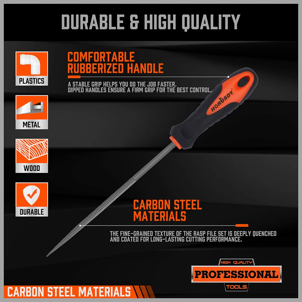 6pc 6" Engineers File Set Metal Round Flat Triangular Half Round Square Pouch - Image 4 of 4