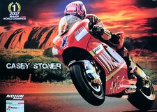 Poster Casey Stoner Campione del Mondo di Motociclismo Casco Nolan Versione Rara