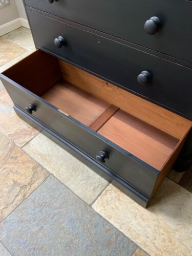 Restored Large Antique Victorian Mahogany Painted Black Chest Of Drawers Storage - Picture 10 of 10