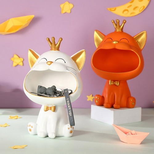 Excellent Production Home Decor Fortune Cat Key Holder Animal Key Bowl