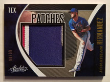 Jonathan Hernandez 2021 Panini Absolute Patches Jersey #PAT-JH Rangers 98/99