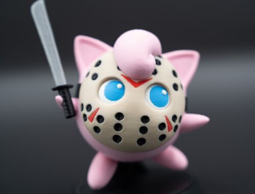 Jigglypuff Cosplaying as Jason 3D Print - Pokémon Meets Friday the 13th - 第 2/4 張圖片