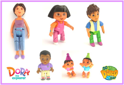 DORA THE EXPLORER - GO DIEGO - MATTEL VIACOM NICKELODEON 2005 Figuren Konvolut