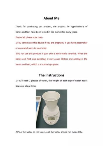 NEW Hyperhidrosis Machine Iontophoresis Against Excessive Sweating Sweaty Hands - Picture 6 of 7