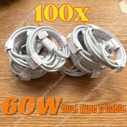Confezione da 100 W cavo da USB-C a USB-C tipo C caricabatterie rapido PD 3 PIEDI per Samsung XIAO MI - Foto 1 di 11