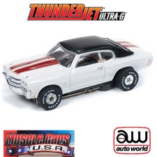 Auto World 1970 Chevy Chevelle SS White HO Slot Car SC340 R25 for AFX Tomy