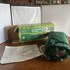 Vintage Montgomery Wards Western Field 7’ x 7’ 3-person pack Tent - Nylon - New