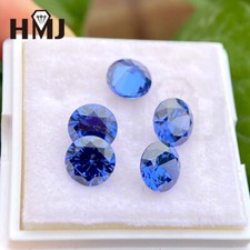 100pcs 0.8~15mm Round Cubic Zirconia Tanzanite CZ Stone 5A Birthstone Jewelry