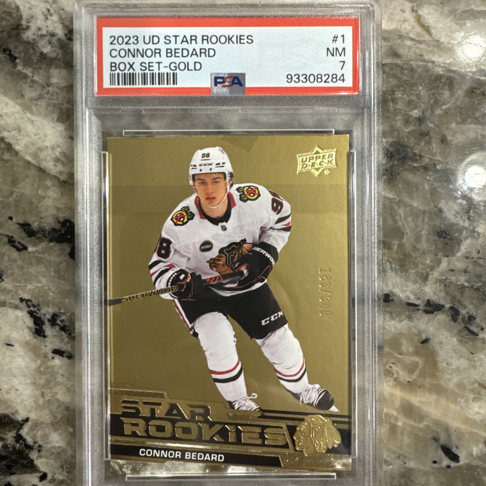 2023-24 Upper Deck Star Rookies Connor Bedard Gold RC 183/349 Rare SSP 🔥🔥🔥