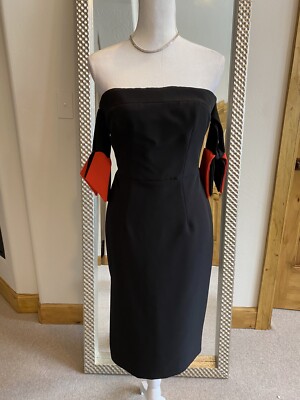 New Milly Black Off the Shoulder Knee Length Pencil Dress US Small Size 4 |  eBay