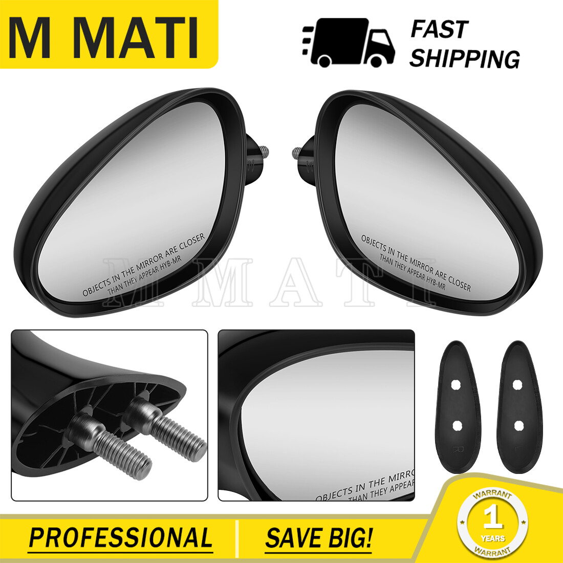Yamaha VRC-102 動作品 1 Pair Motorboat Jet Ski Rearview Mirror For Yamaha WaveRunner