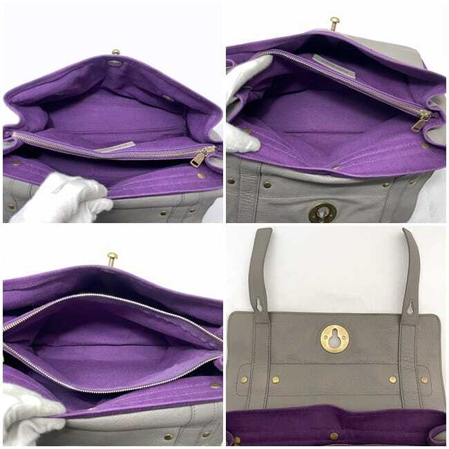 Borsa Saint Laurent 2way ec 22853 Grigio Viola M 295141 Buone Condizioni Pelle