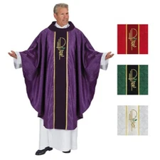 Eucharistic Jacquard Chasubles - SET OF 4 Colors, Chasuble and Stole Vestments
