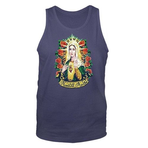 Camiseta sin mangas gráfica religiosa católica Mother Mary Virgin Maria - Imagen 5 de 8