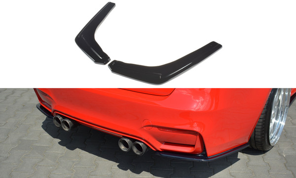 Cup Diffusor Seiten AnsäTze Schwarz FüR BMW M3 F80 3Er Heck Ansatz Rear Flaps-image