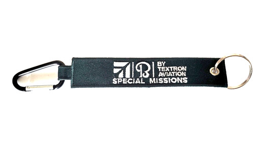 Special Missions Textron Aviation Green Military Flight Tag Keychain Embroidered