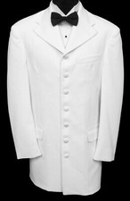 Boys Size 14 White Andrew Fezza Avanti Tuxedo Jacket Frock Coat Formal Wedding