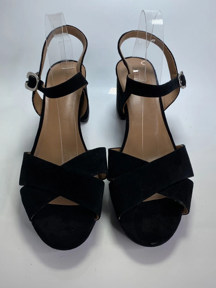 Sandália Aerosoles Feminina Confortável Plataforma Cruzada em Camurça Preta Cosmos 12 - Imagem 2 de 4